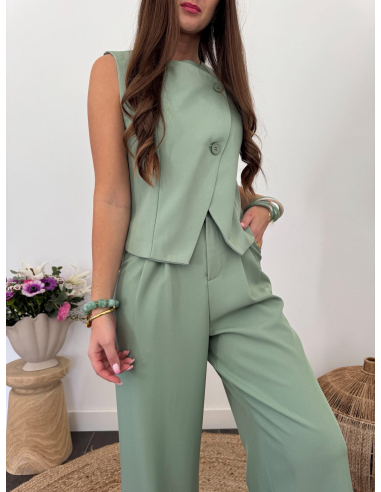 Ernest - gilet de tailleur vert sauge