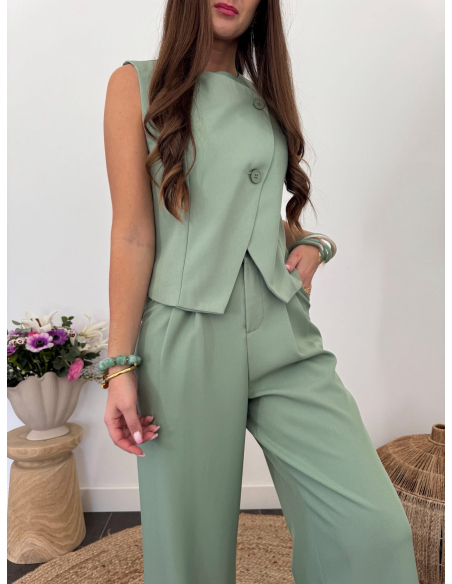 Ernest - gilet de tailleur vert sauge