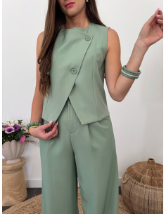 Ernest - gilet de tailleur vert sauge 2