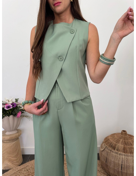 Ernest - gilet de tailleur vert sauge