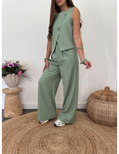 Ernest - gilet de tailleur vert sauge