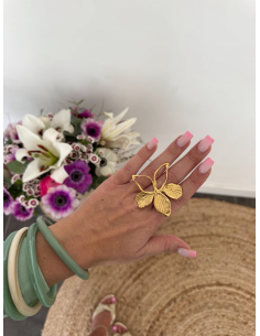 Odette - bague fleur dorée