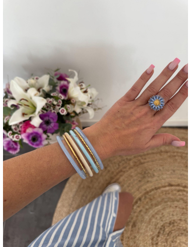 Belly - bague fleur bleue