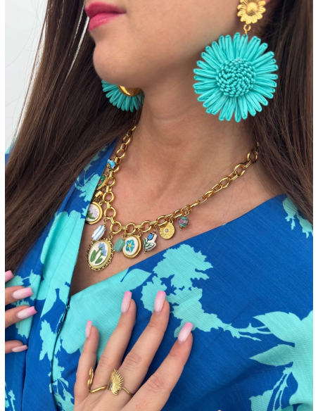 Géline - boucles d'oreilles turquoise