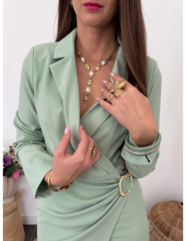 Mona - collier en Y perles nacrées