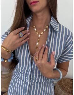 Mona - collier en Y perles nacrées 2