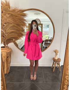 Loène - robe blazer fuchsia