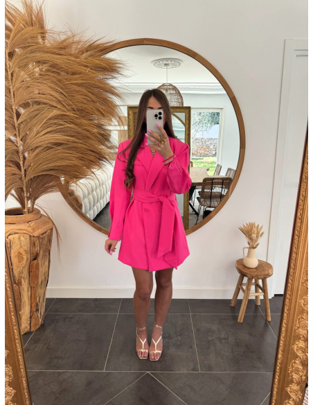 Loène - robe blazer fuchsia