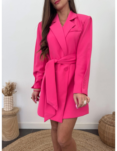 Loène - robe blazer fuchsia
