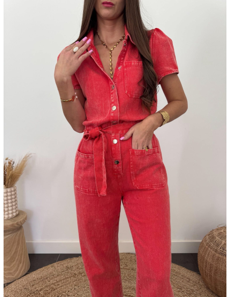 (PRÉCOMMANDE) Ralpha - combinaison en jean rouge