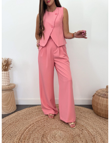 Ernest - gilet de tailleur rose