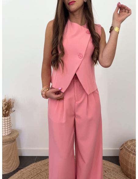 Ernest - gilet de tailleur rose