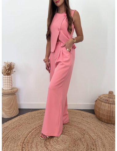 Ernest - gilet de tailleur rose