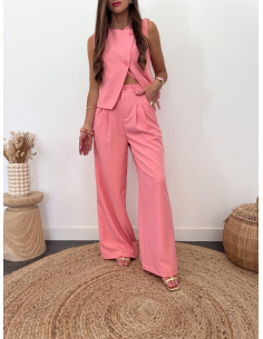 Ernest - gilet de tailleur rose 2