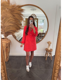 Cybelle - robe en jean rouge