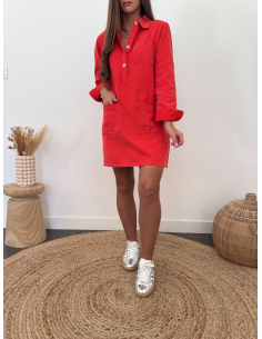 Cybelle - robe en jean rouge 2