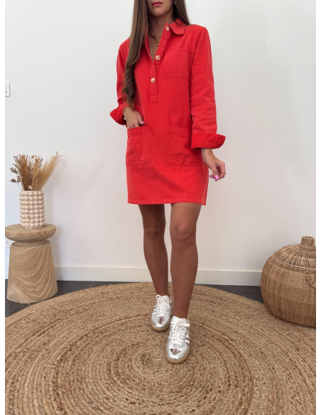 Cybelle - robe en jean rouge