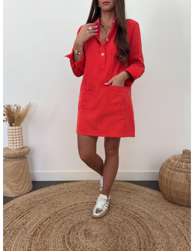 Cybelle - robe en jean rouge