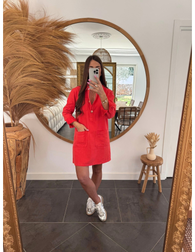 Cybelle - robe en jean rouge