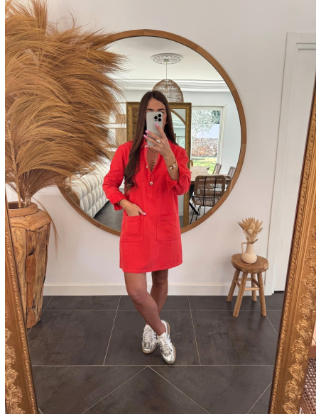 Cybelle - robe en jean rouge