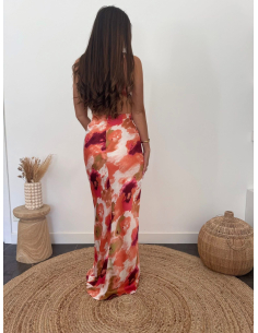 Aurianne - robe longue imprimé corail 2