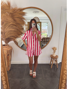 Georgina - combishort rayée rouge