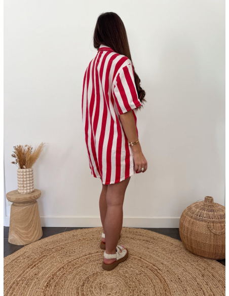 Georgina - combishort rayée rouge