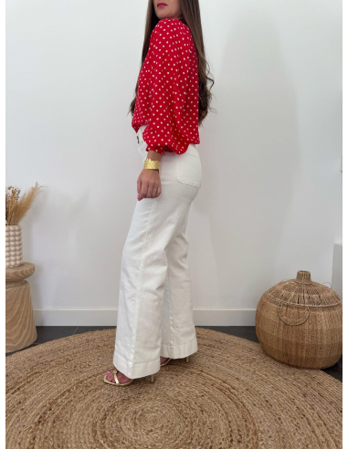 Anaya - chemise rouge à pois blancs