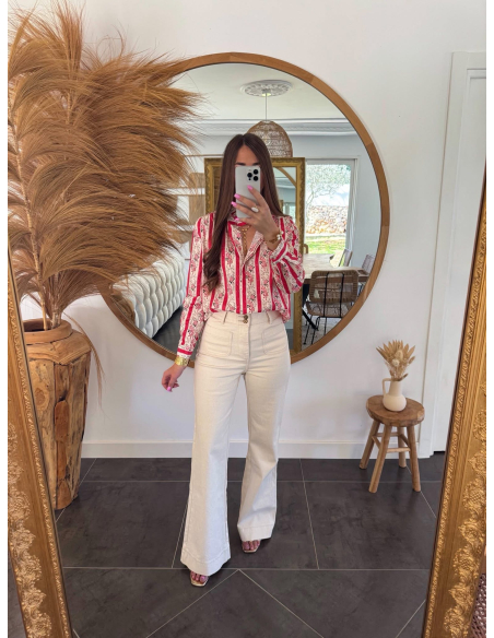 Penelope - chemise imprimé rayures & fleurs