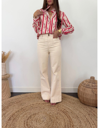 Penelope - chemise imprimé rayures & fleurs