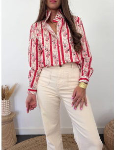 Penelope - chemise imprimé rayures & fleurs 2