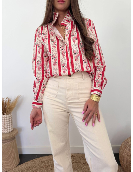 Penelope - chemise imprimé rayures & fleurs