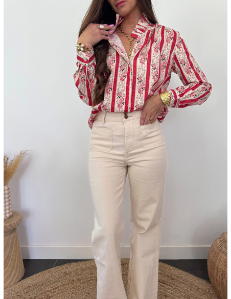 Penelope - chemise imprimé rayures & fleurs