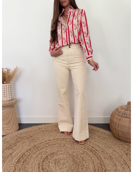 Penelope - chemise imprimé rayures & fleurs