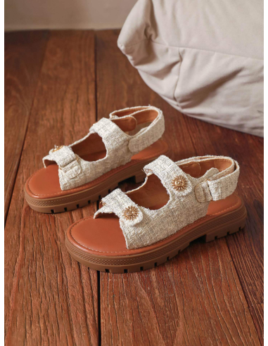 Rimelie - sandales blanches texturées