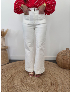 Evania - jean flare blanc 2