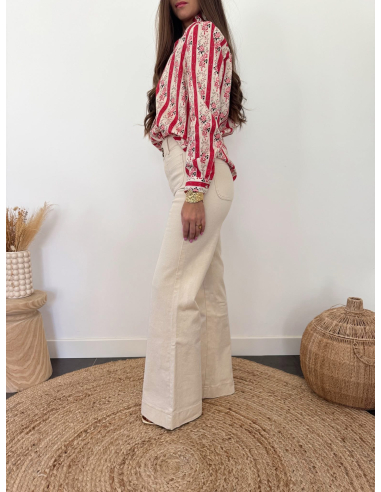 Evania - jean flare écru