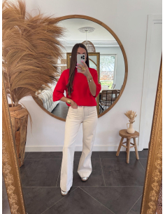 Evania - jean flare écru 2