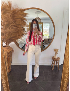 Evania - jean flare écru