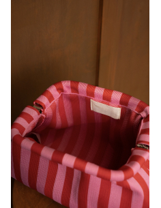 Olinae - pochette rayée rouge & rose 2