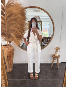 Sybile - combinaison brodée blanche