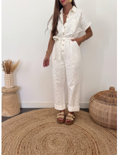 Sybile - combinaison brodée blanche 2