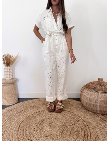 Sybile - combinaison brodée blanche