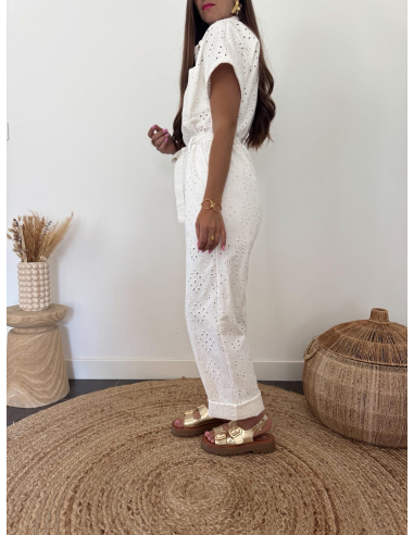 Sybile - combinaison brodée blanche