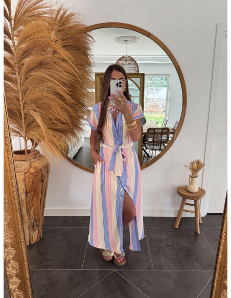 (PRÉCOMMANDE) Kélya - robe chemise rayée