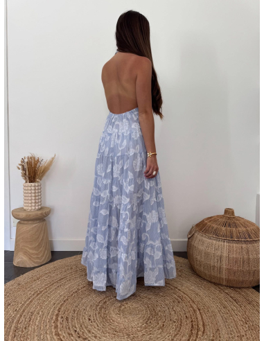 Maylor - robe longue jacquard bleu