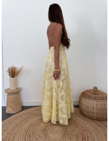 Maylor - robe longue jacquard jaune