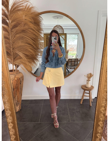 Asméa - jupe-short jaune pastel