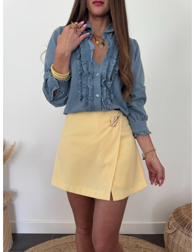 Asméa - jupe-short jaune pastel