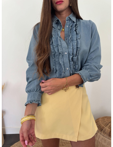Elmie - chemise en jean à volants